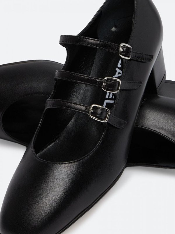 KINA black leather Mary Janes | Carel Paris Shoes