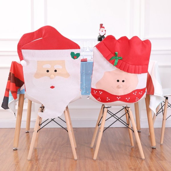 Christmas Dining Table Chair Coverup Decor