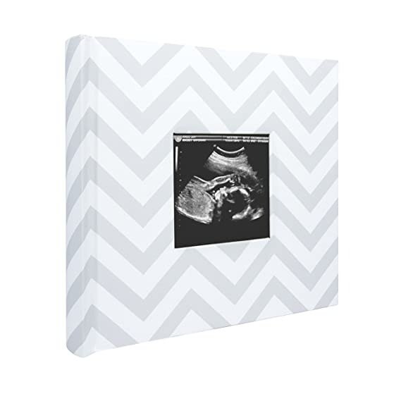 Baby Photo Album for Baby Girl or Baby Boy, Gender Neutral Baby Memory Book, Baby Shower Gift, Gray Chevron