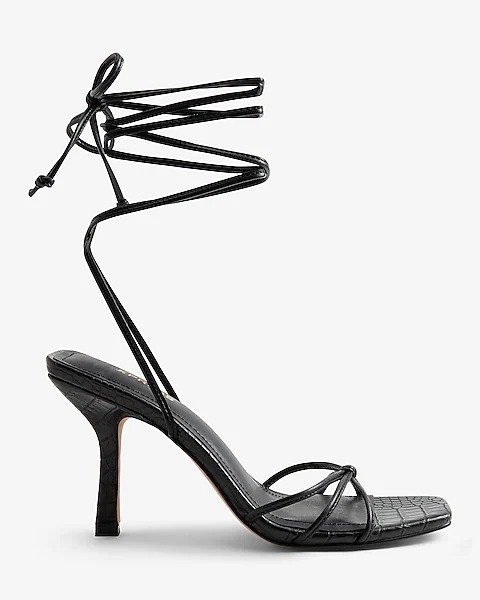 Strappy Lace-up Heeled Sandals