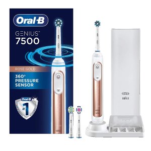 Oral-B 7500 Power Rechargeable Electric Toothbrush with Replacement Brush Heads and Travel Case