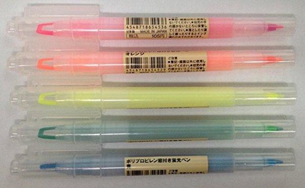 Twin-Tip Highlighter Pen 5-colors Pack