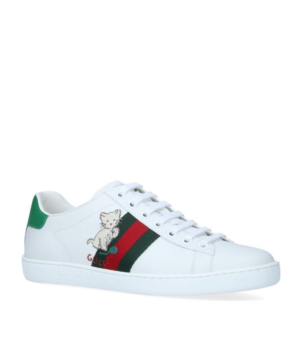 Kitten-Embroidered Ace Sneakers | Harrods US