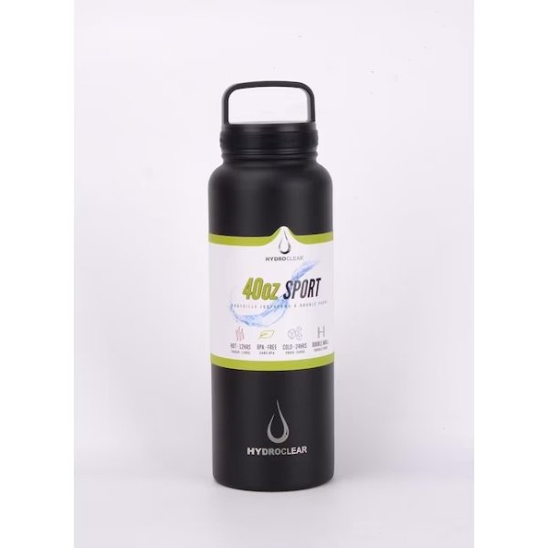 Hydroclear Powder coated matte sport bottle 40-fl oz Stainless Steel Water Bottle