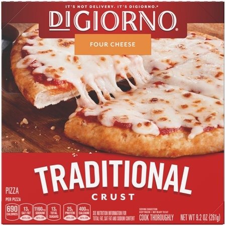 DiGiorno Traditional Crust Four Cheese Small Sized Frozen Pizza, 9.2 oz.