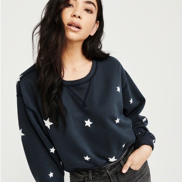 Womens Cropped Crewneck Sweater | Womens 50-70% Off Select Styles | Abercrombie.com