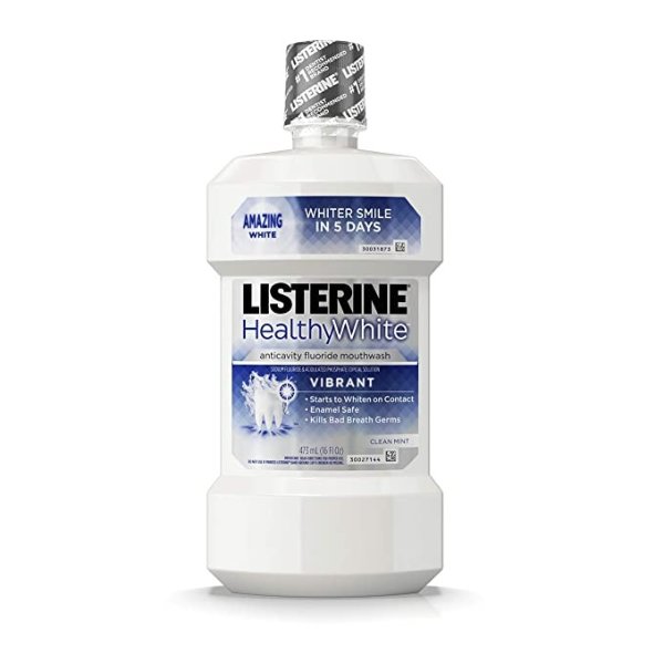Listerine Healthy White Vibrant Multi-Action Fluoride Mouthwash 16 fl. oz