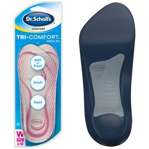 Dr. Scholl’s TRI-COMFORT Insoles Comfort for Heel, Arch and Ball of Foot with Targeted Cushioning and Arch Support