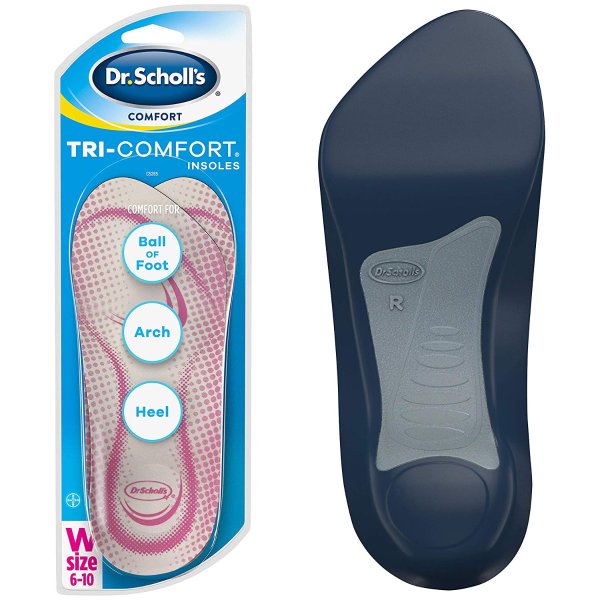 TRI-COMFORT Insoles Comfort for Heel, Arch and Ball of Foot with Targeted Cushioning and Arch Support