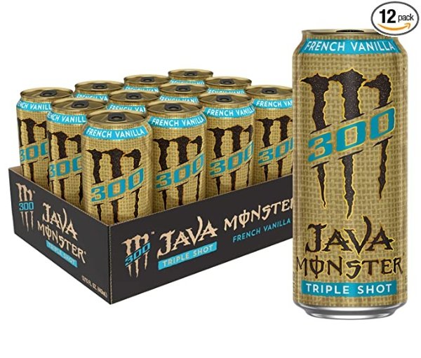 Java 300 Triple Shot法国香草口味咖啡能量饮料 15oz 12罐