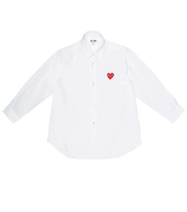 Heart logo cotton-poplin shirt