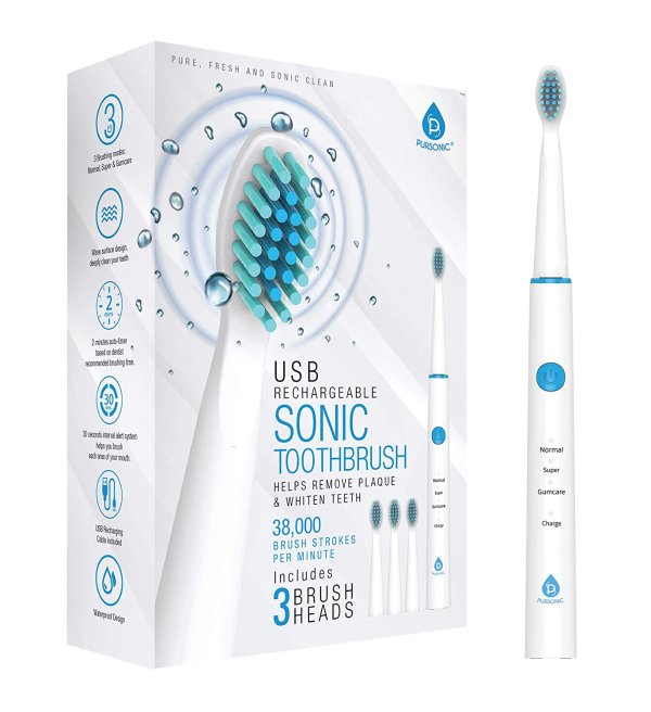 Pursonic Sonic Technology Electric Toothbrush for Kids and Adults