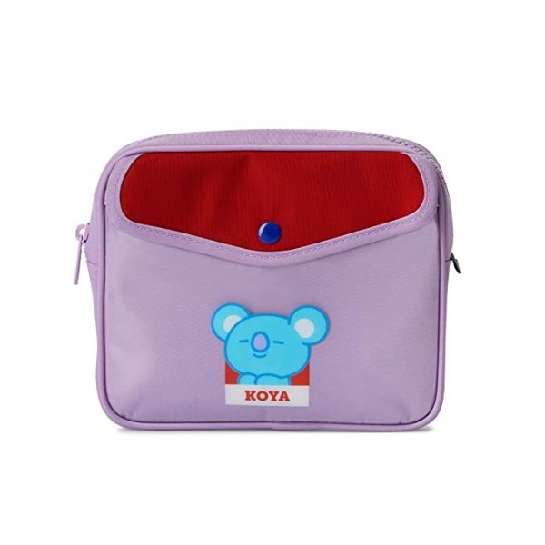 KOYA Character Makeup Multi Pouch Cosmetic Bag Travel Toiletry Bag for Women and Girls, Purple/Red