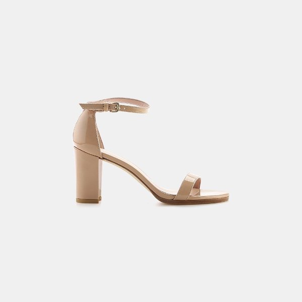 Nearlynude Aniline Leather Block-Heel Sandal