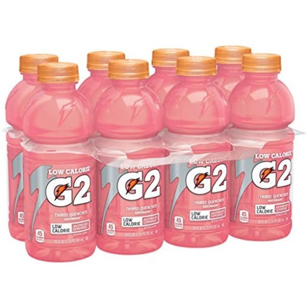 G2 Thirst Quencher Low Calorie Sports Drink, Raspberry Lemonade, 20 fl oz, 8 count
