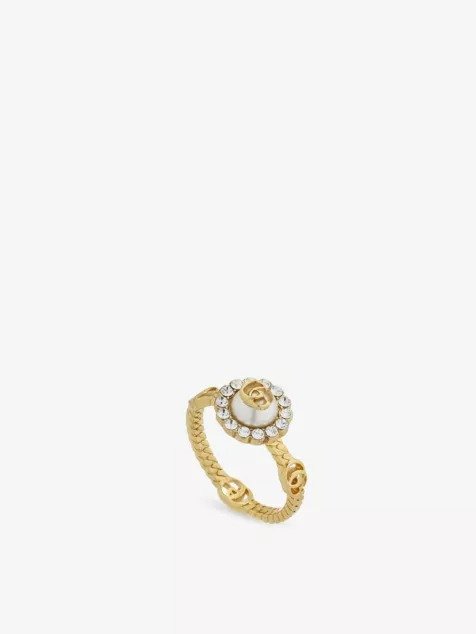 GUCCIGG Marmont double-flower gold-toned metal ring
