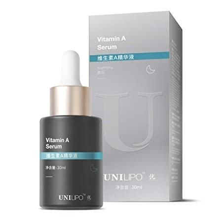 UNILIPO Vitamin A Serum, Retinol Serum, Anti-aging Facial Serum, Anti-wrinkle, Whitening Serum, with Nicotinamide, Hyaluronic Acid, 1oz/30ml