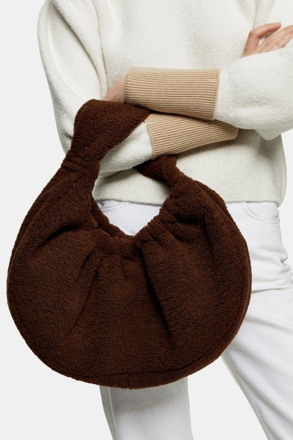 Brown Borg Scrunchie Shoulder Bag