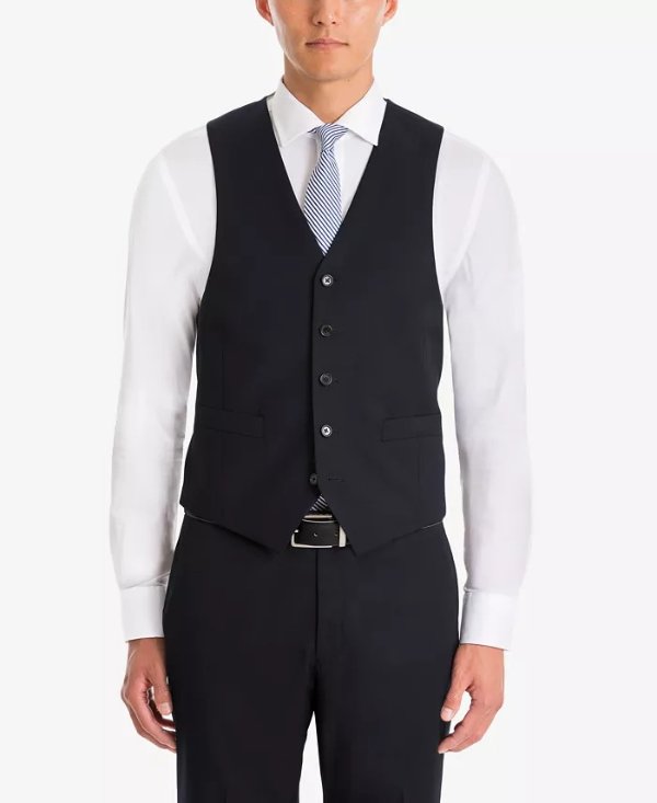 Men's UltraFlex Classic-Fit Navy Wool Vest