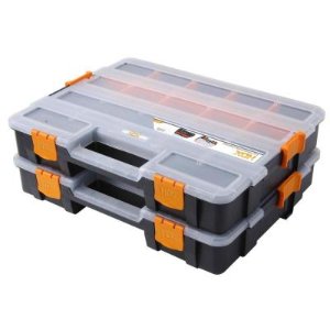 HDX 15-Compartment Interlocking Organizer, Black (2-Pack)