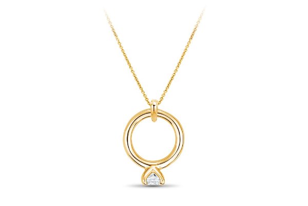 Mini Diamond Engagement Ring Necklace - In 14kt Yellow Gold - (0.07 CTW) | Ritani