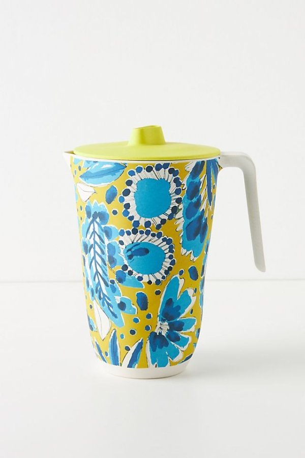Vera for Anthropologie Periwinkle Bamboo Melamine Pitcher