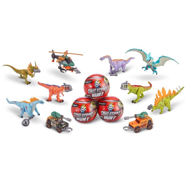 5 Surprise Dino Strike Hunt Series 3 Mystery Collectible Capsule by(3 Pack)