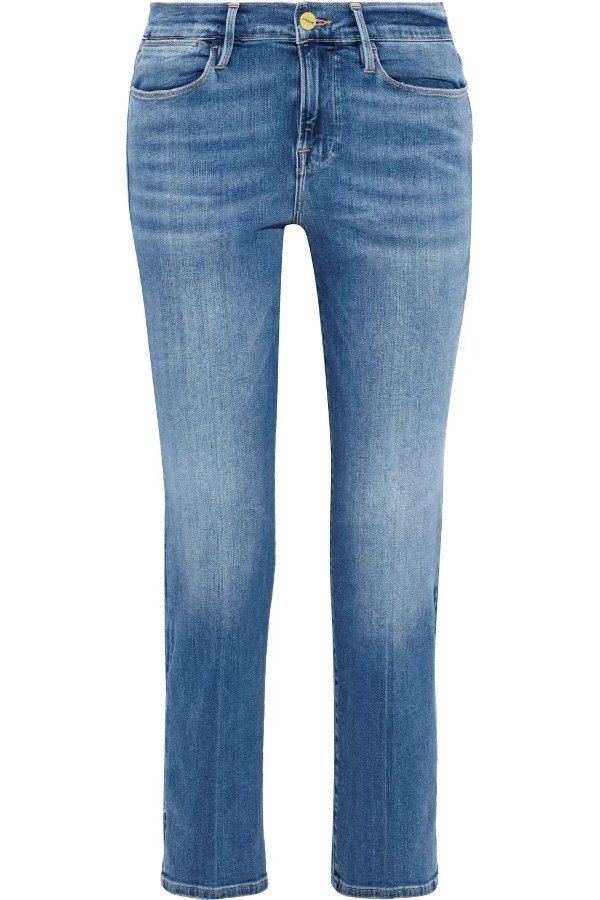 Le High Straight cropped high-rise straight-leg jeans