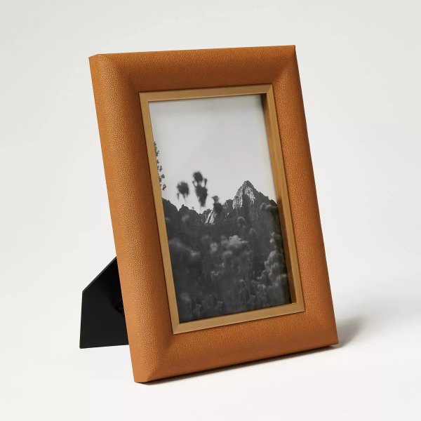 5"x7" Shagreen Wrapped Single Image Table Frame Toasted Almond - Threshold™ designed with Studio McGee