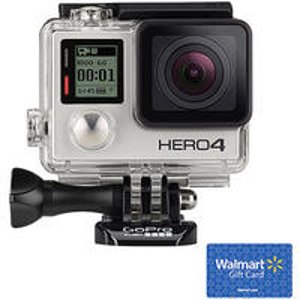 Gopro HERO4银色12 MP运动摄影机 + $50 Walmart 礼卡