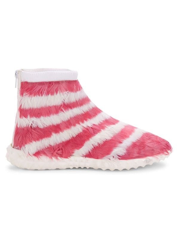 Striped Feather High-Top Sneakers