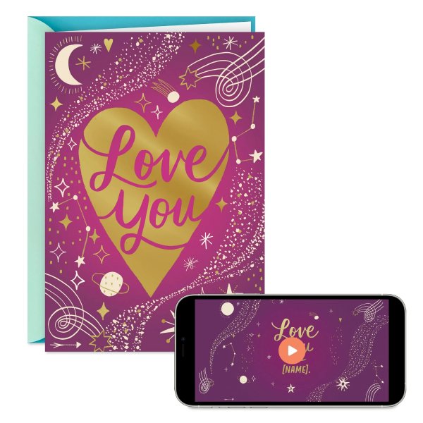 Personalized Recordable Video Love, Romantic Birthday, Anniversary Greeting Card