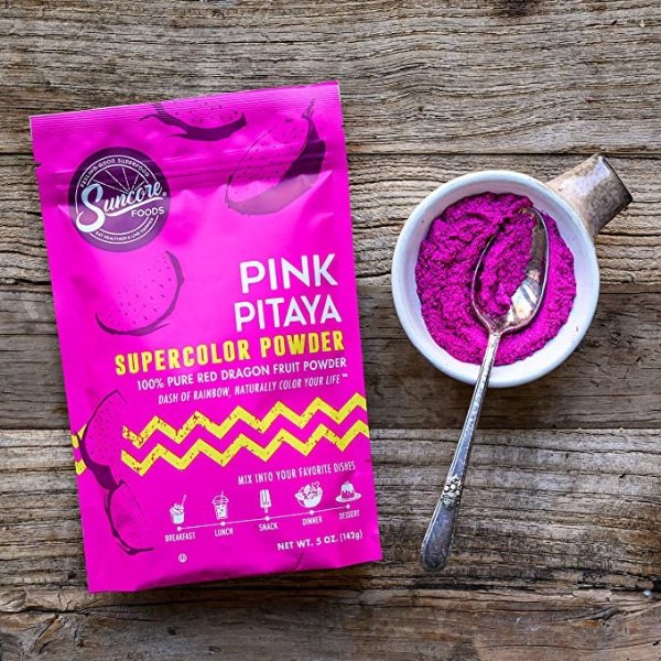 – Premium Pink Pitaya Supercolor Powder, 5oz each (1 Pack) – Natural Red Dragon Fruit Food Coloring Powder, Plant Based, Vegan, Gluten Free, Non-GMO