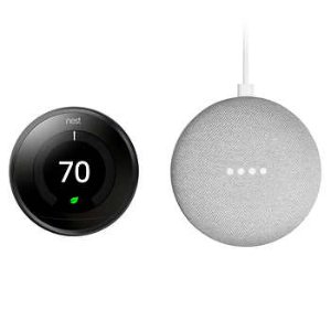 Nest Thermostat 3rd Google Mini Bundle语音助手恒温器套装