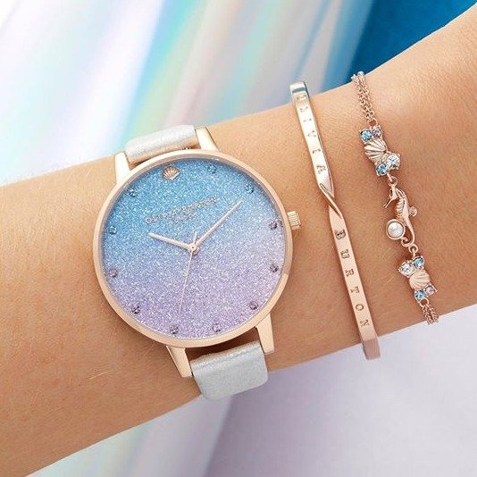 Under the Sea Glitter Ombre Dial Watch, 38mm