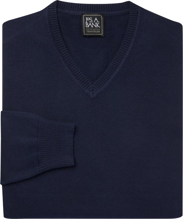 Traveler Collection Pima Cotton V-Neck Sweater - Ready for Anything | Jos A Bank
