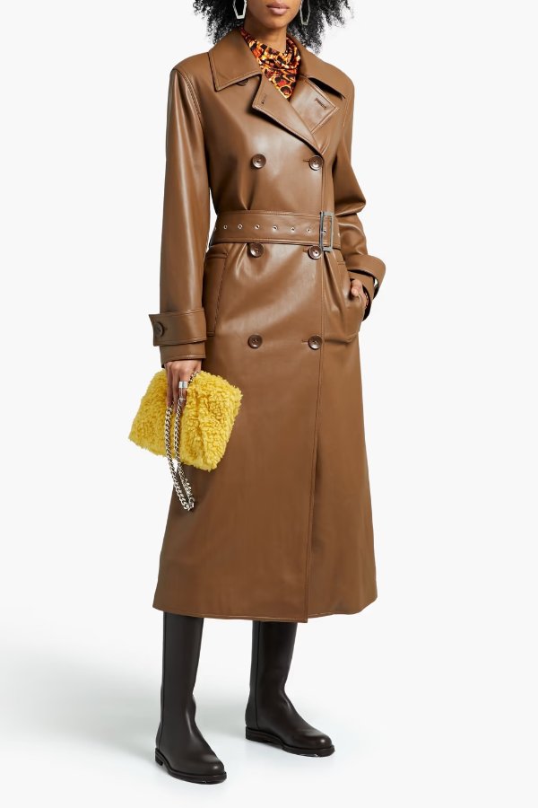 Malou faux leather trench coat