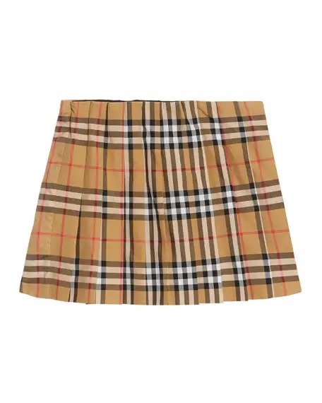 Pearl Check Pleated Skirt, Size 3-14