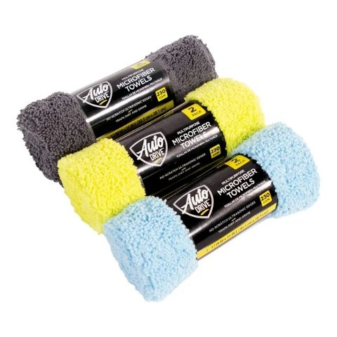 Auto Drive Microfiber Multi-Purpose Microfiber Towel, Cleaning Towel 2 Pack, Assorted Colors