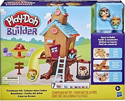 Builder Treehouse Toy Building Kit for Kids 5 Years and Up with 7 Non-Toxic Colors - Easy to Build DIY Craft Set