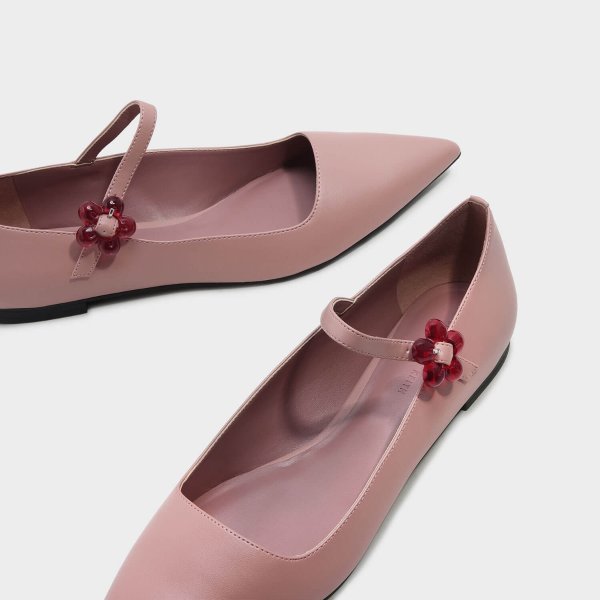 Pink Mary Jane Pointed Pumps |CHARLES & KEITH