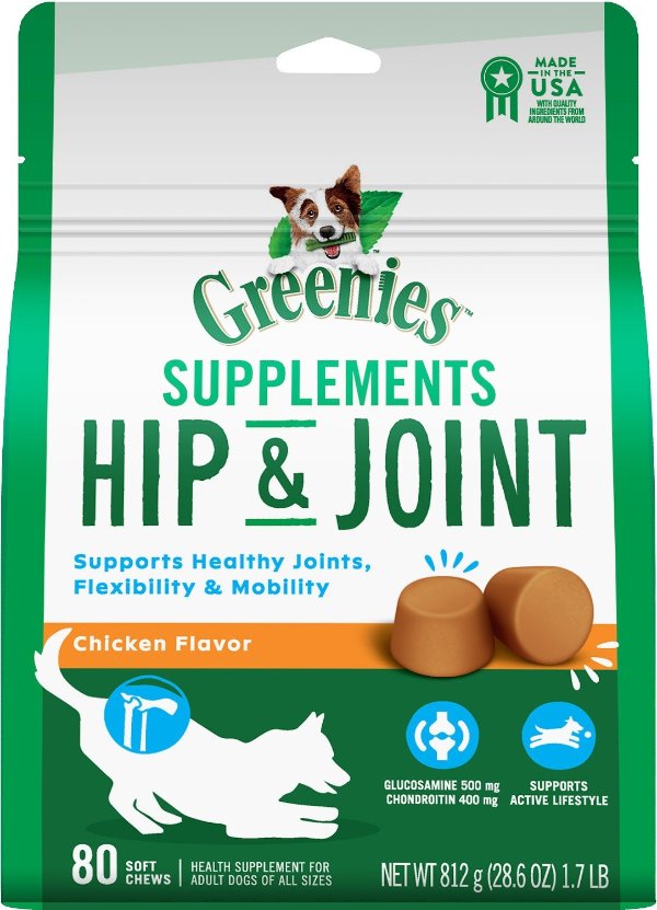 Chicken Flavored Soft Chew Joint Supplement for Dogs, 80 count, 29-oz bag - Chewy.com