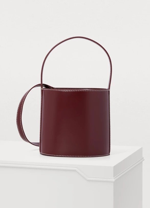 - Leather Bissett bucket bag