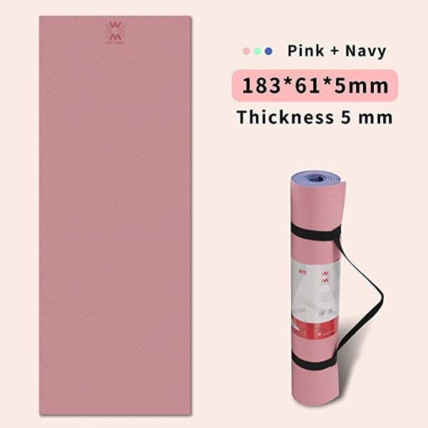 Yoga Mat with Strap, Extra Wide 72 x24 Inch & 27 & 31 Inch, Extra Thick 1/4 & 1/3 Inch Exercise Mat, Eco Friendly TPE Yoga Mats By SGS Certified for Yoga Pilates Fitness, Best Gift for Lover