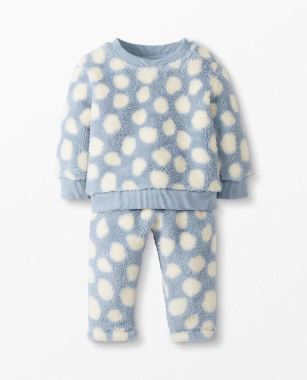 Baby Top & Pants Set In Recycled Marshmallow