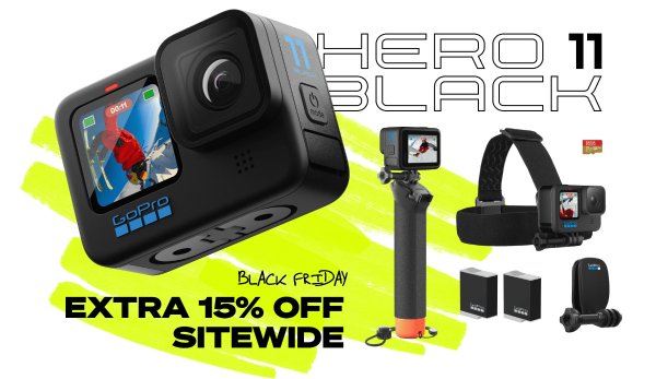 HERO11 Black Action Camera (Waterproof + Stabilization)