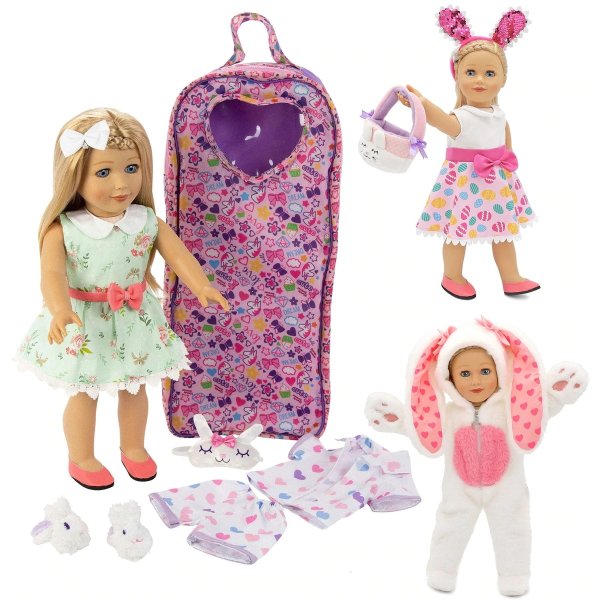 18 Inch Eimmie Lifelike Doll with 2 Easter Doll Outfits