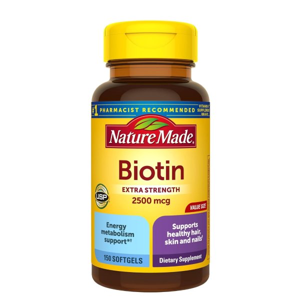 High Potency Biotin (B7) 2500 mcg. Softgels Value Size, 150 Count
