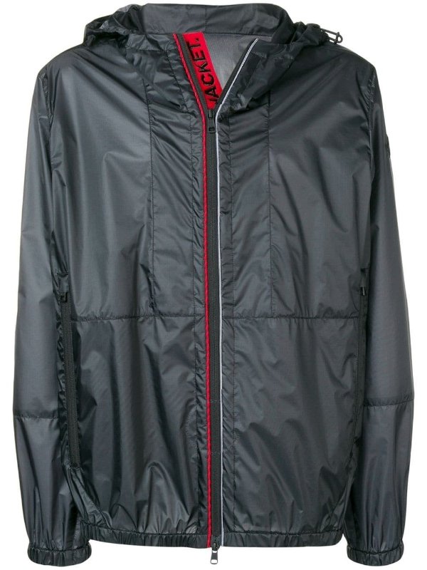 Black Lightweight Hooded Waterproof Windbreaker Jacket