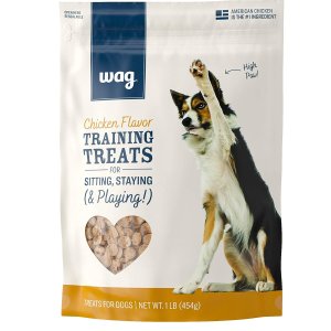 Wag Training Treats for Dogs Chicken, Peanut Butter & Banana, Hip & Joint 1lb